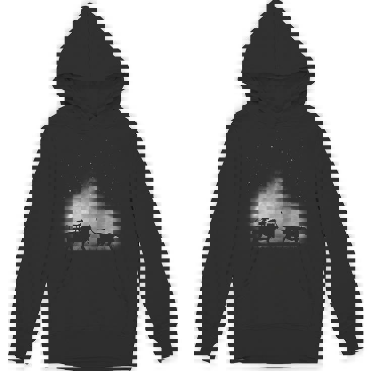 ライオンファミリー野生のアフリカ動物美しい パーカー