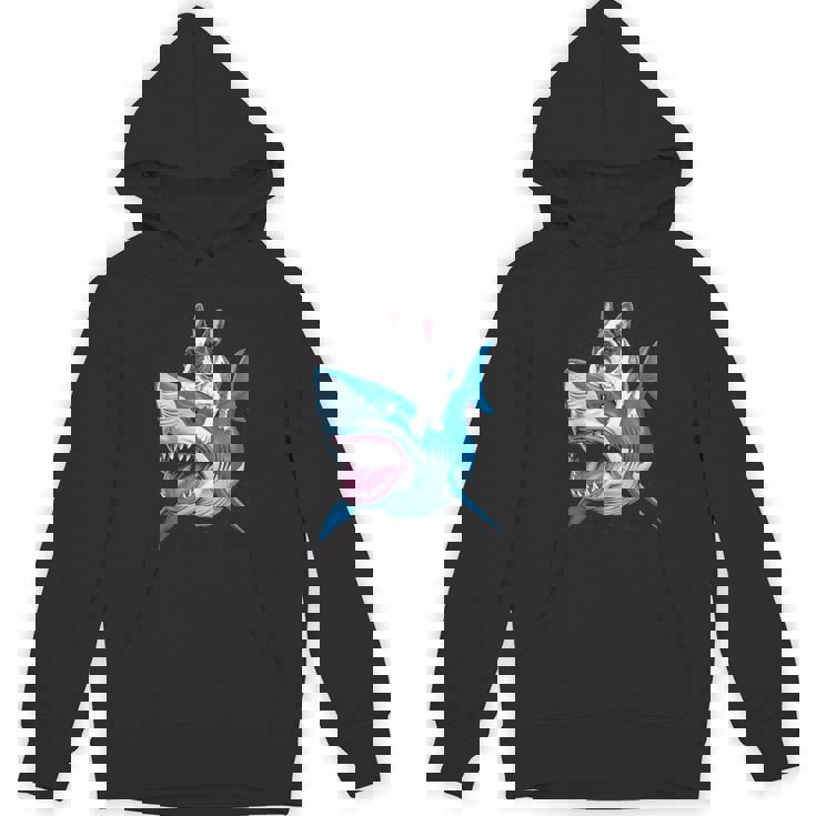 ライディング シャーク フレンチブルドッグ 長袖tシャツ パーカー