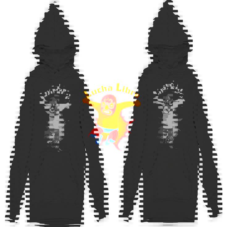 ルチャリブレメキシコ覆面レスラー漫画アクションポーズ パーカー