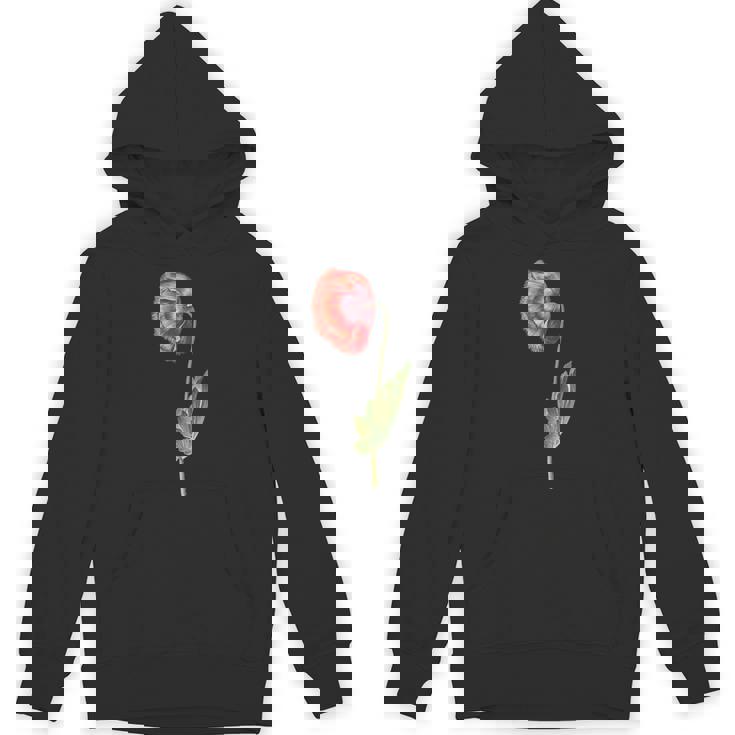 レッドポピーフラワー ボタニカルポピー レッドポピー パーカー