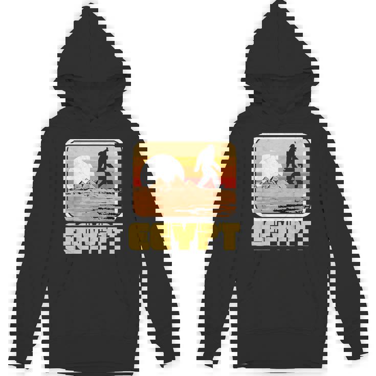 レトロ ビッグフット & ピラミッド エジプト サスカッチ グラフィック パーカー