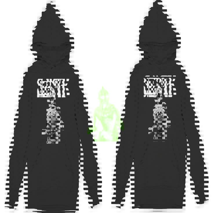 レトロなスリースタック爬虫類エイリアンのグラフィック。 パーカー