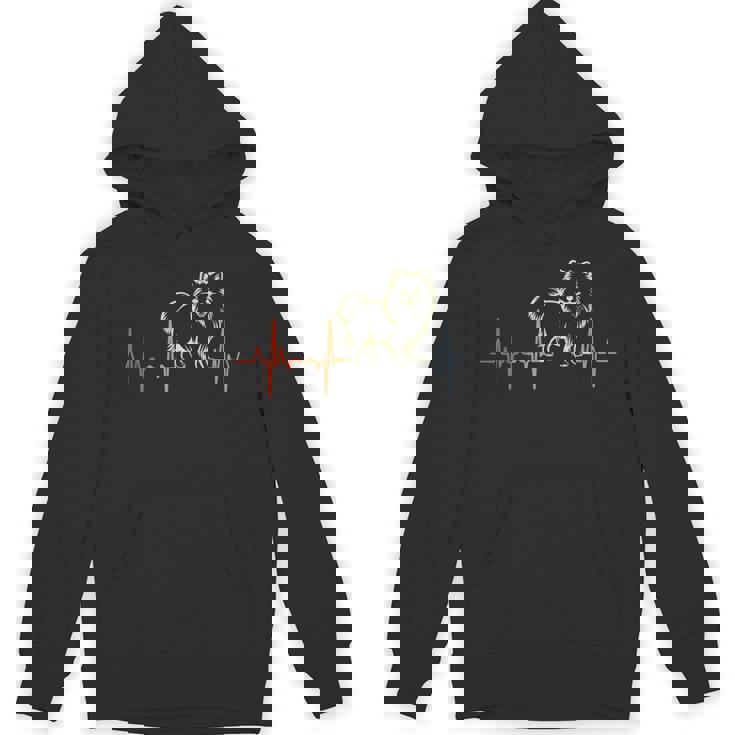 レトロ・ハートビート・ポメラニアン心電図 パーカー