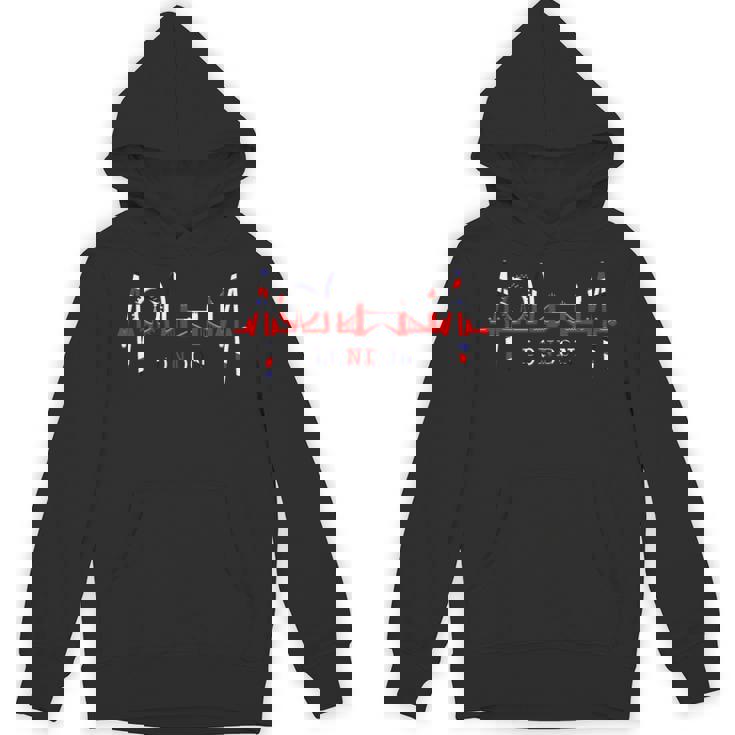 ロンドンのスカイラインハートビートフラッグハート アイラブロンドンi Love London パーカー