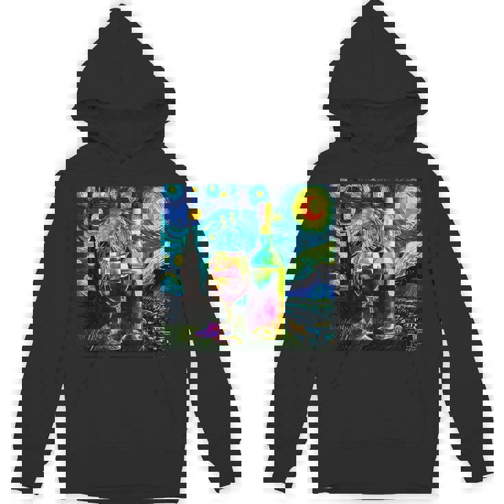 ワイン 酒 面白いtシャツ ゴッホ 星月夜 飲み おもしろ 飲み会 のんべえ メンズ 居酒屋 ネタ パーカー