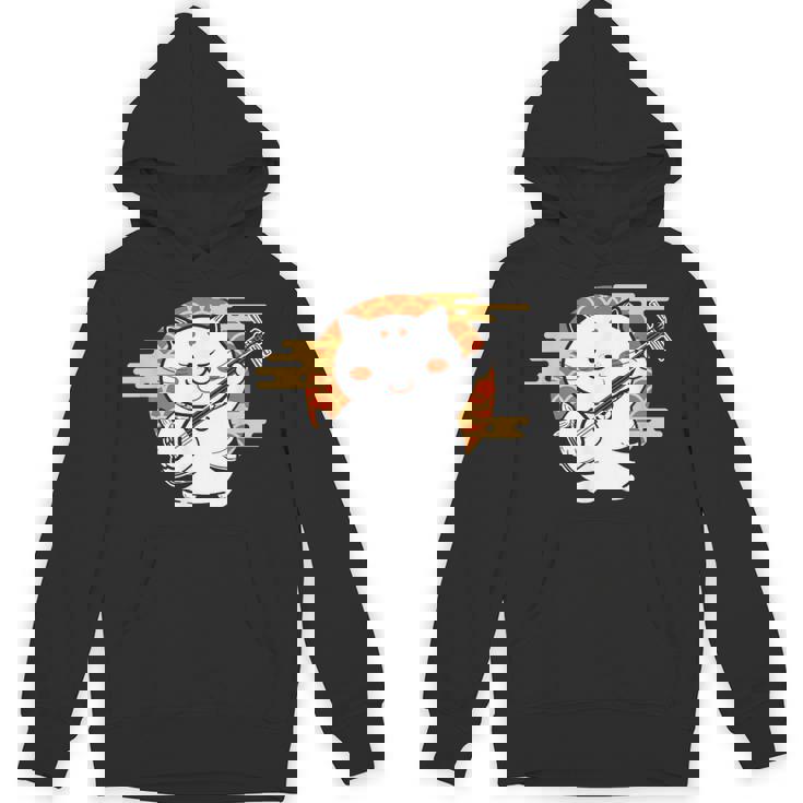 三味線で遊ぶ猫 Hoodie