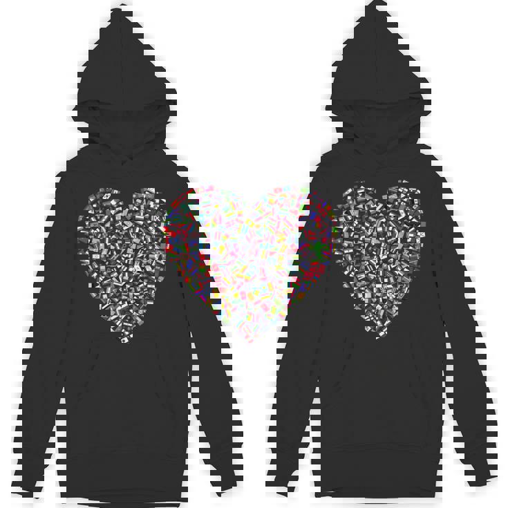 世界国旗 ハート パーカー