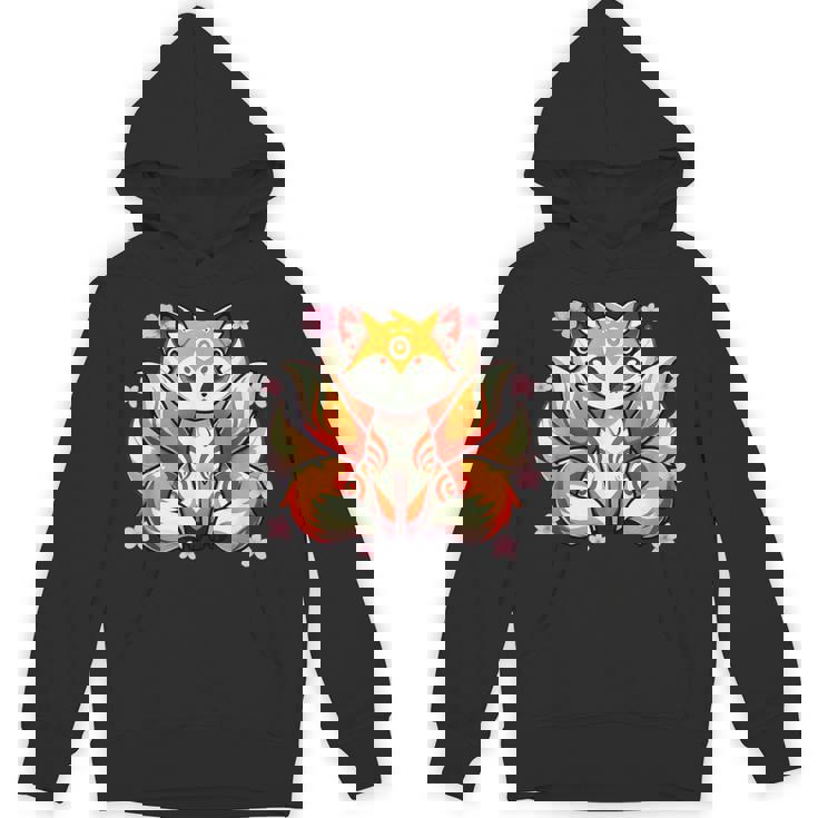 九尾 狐 きつね 日本の桜 パーカー