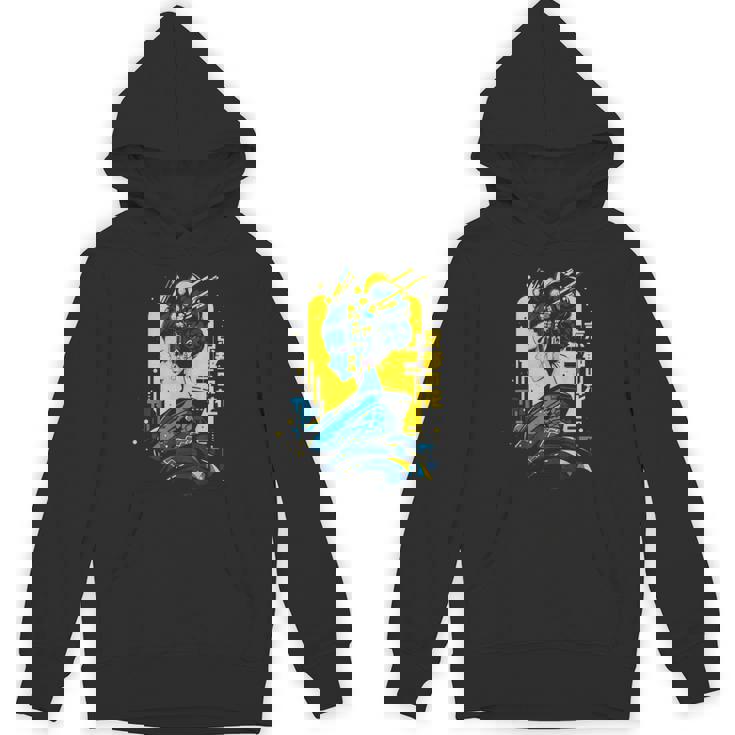 京の花、芸者イラスト サイバーパンク風 Hoodie