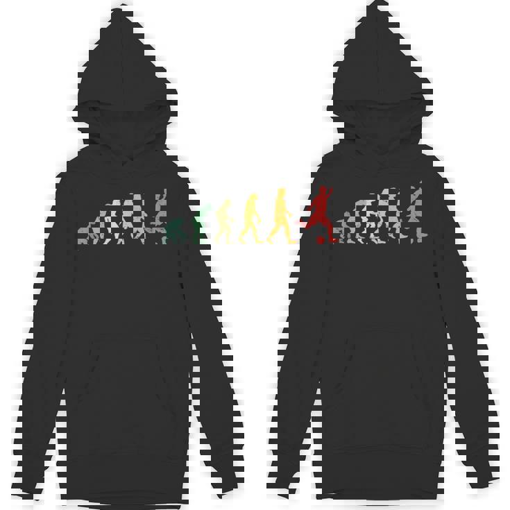 人類の進化 ネタ サッカー サッカー好き サッカーファン サッカー選手 おもしろ サッカー部 レトロ エボリューション パーカー