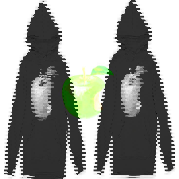 噛まれた青リンゴのイラスト パーカー