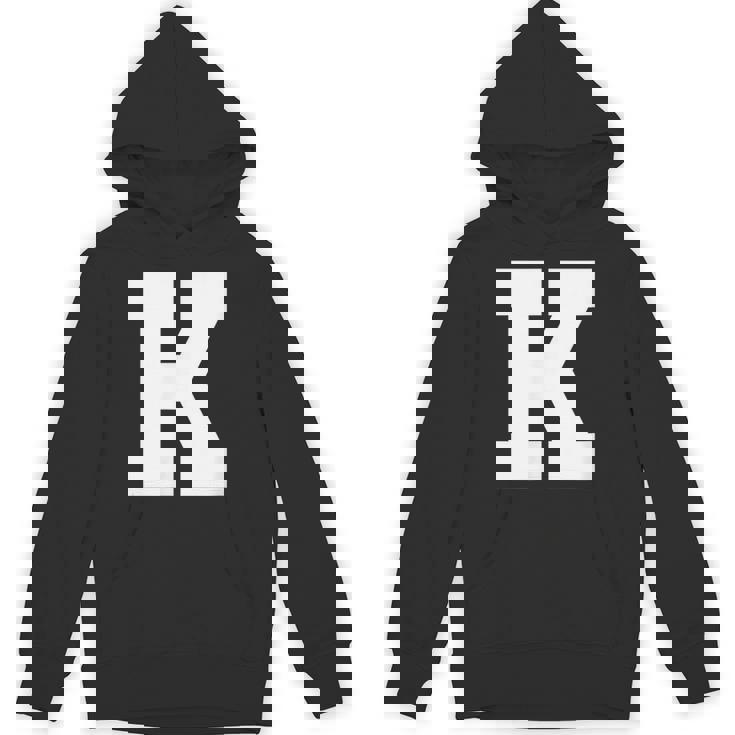 大文字 K アルファベットモノグラム イニシャル Hoodie