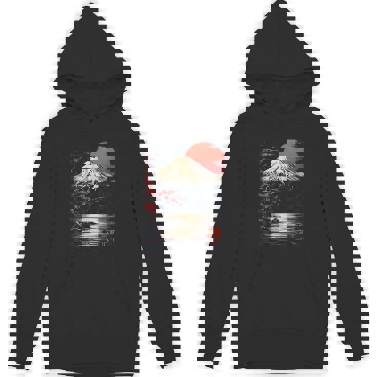 富士山と桜の至福 ヴィンテージ日本美術フュージョンtシャツ パーカー