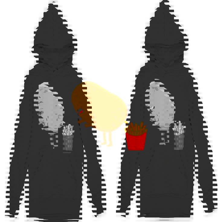 愉快なフライドポテト食べ物デザイン 男女兼用 パーカー