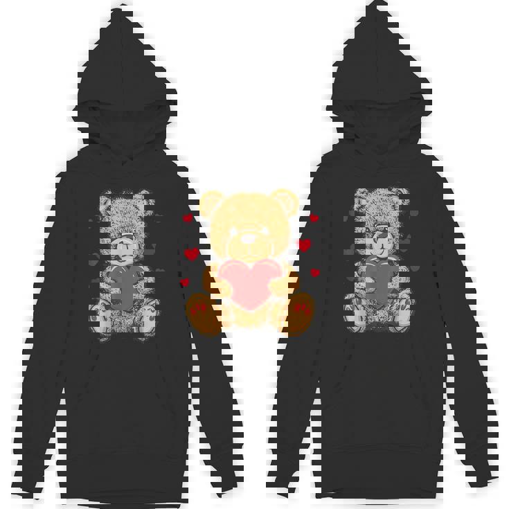 愛らしいハート付きテディベア ラブぬいぐるみ パーカー