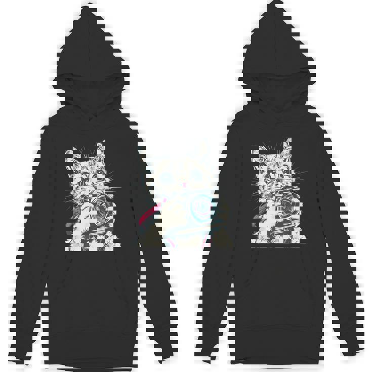 旅行や写真を撮るのに最適なカメラ猫。 パーカー