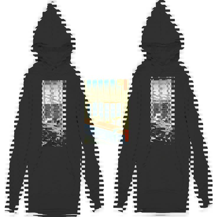 日本のヴィンテージアート 日本美術 浮世絵 日本の 多色刷 木版画 ネコ 猫 富士山 歌川 広重 パーカー