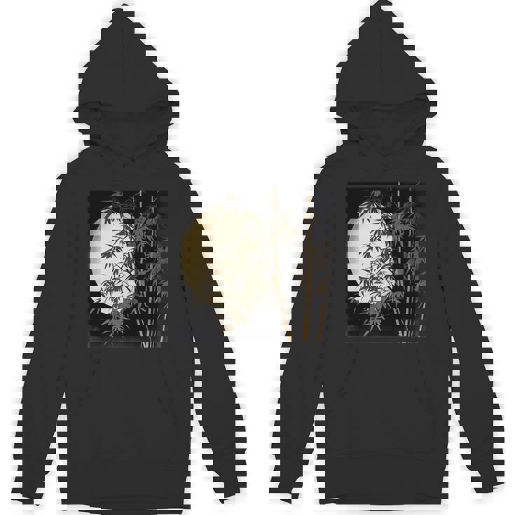 日本の竹と月 長袖tシャツ パーカー