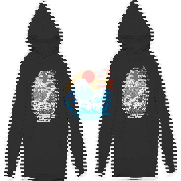 日本山 富士 大波 神奈川 日本 ヴィンテージアート Hoodie
