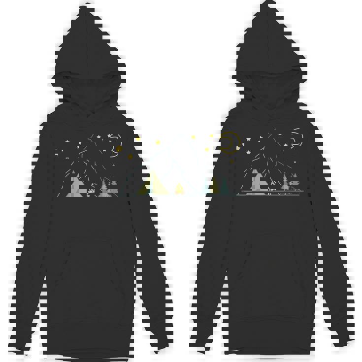 星空のテントでのキャンプ-キャンプモチーフの自然休暇キャンパー Hoodie