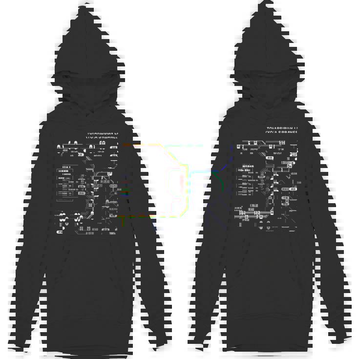 東京 日本 電車 近郊線 鉄道 – おみやげ 路線図 長袖tシャツ パーカー