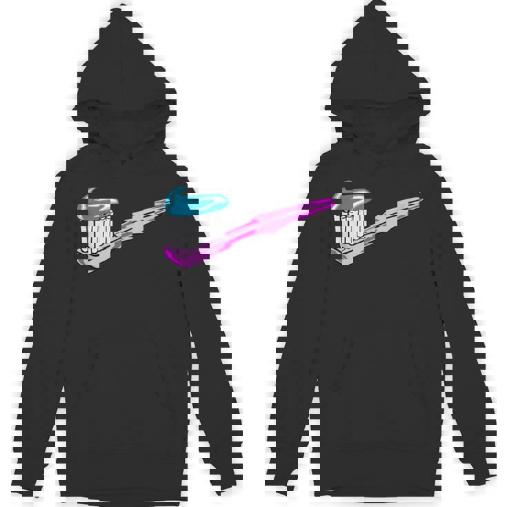 歯磨き粉付きピンク歯ブラシ パーカー