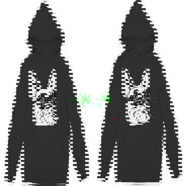 犬のサングラス喫煙420クールな雑草大麻マリファナ Hoodie