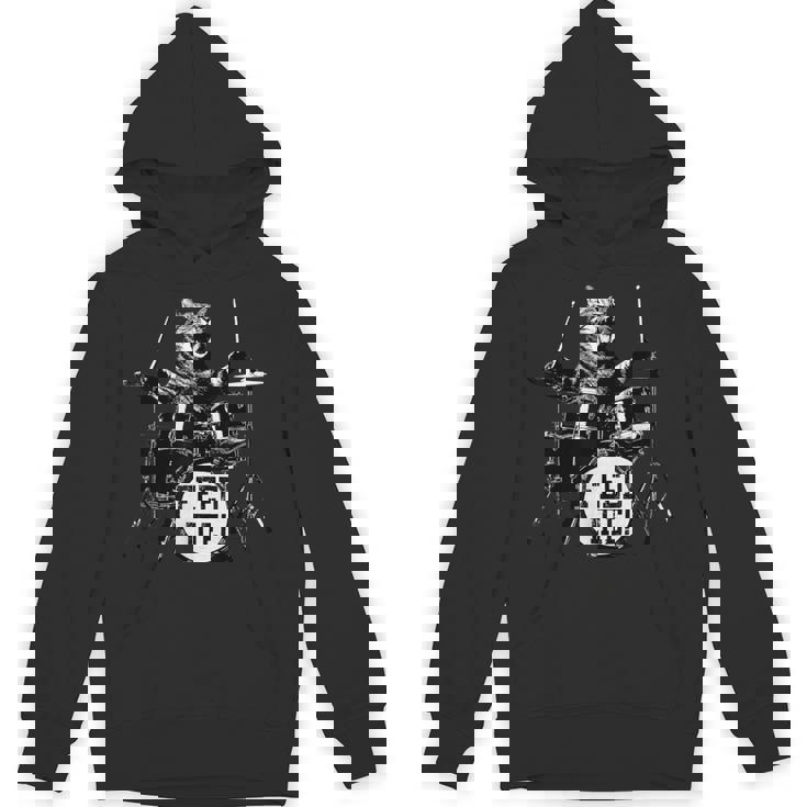 猫 ロックンロール パンク バンド 猫柄 猫好き Rock 面白い おしゃれ かっこいい 大きいサイズ Catdrum パーカー