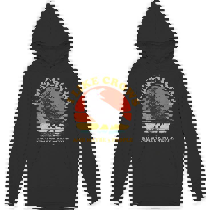 私はカラスと多分 3 人が好きです レトロ ビンテージ ブラック カラス Hoodie