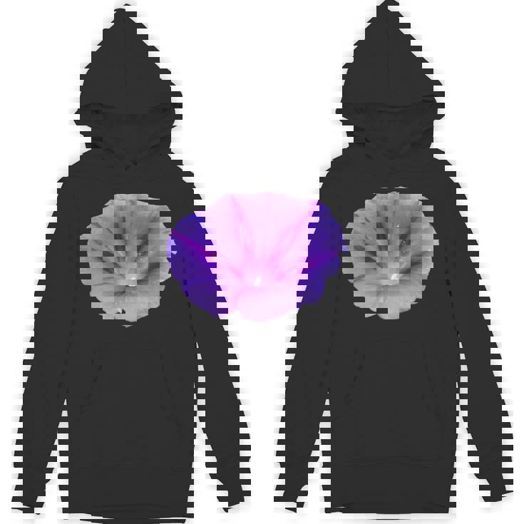 美しいパープルカラーの朝顔フラワーカットアウト パーカー