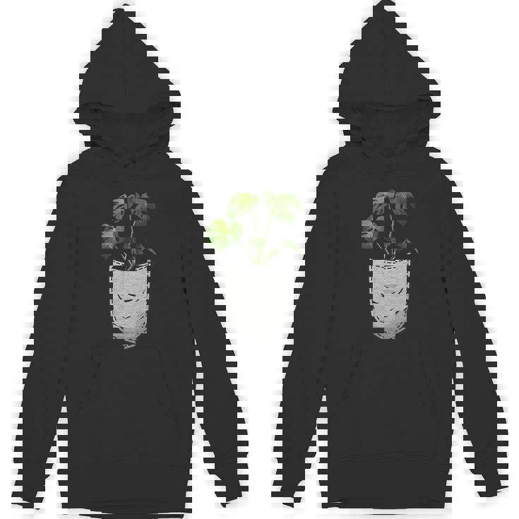 胸ポケットにモンステラ パーカー