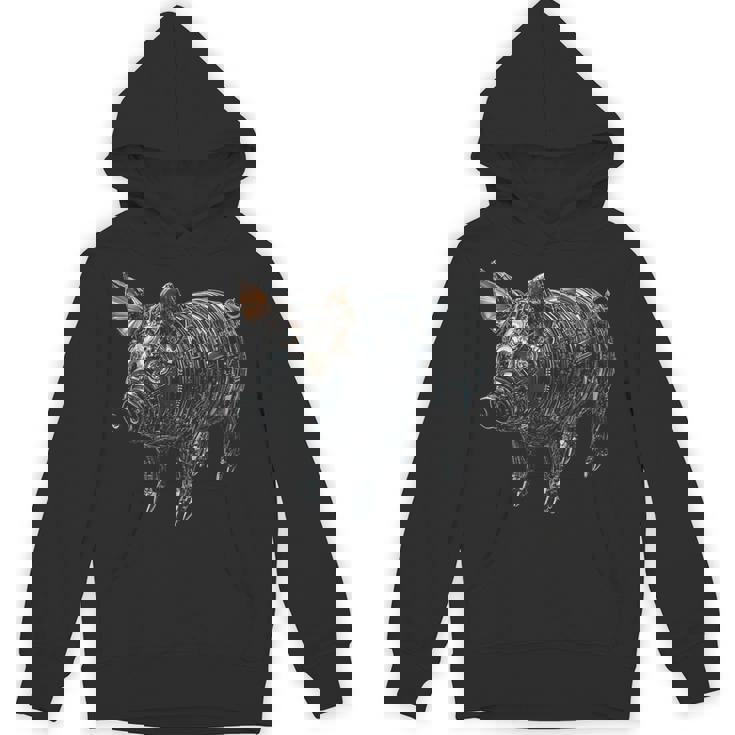 豚 動物 モチーフ アート 豚 パーカー