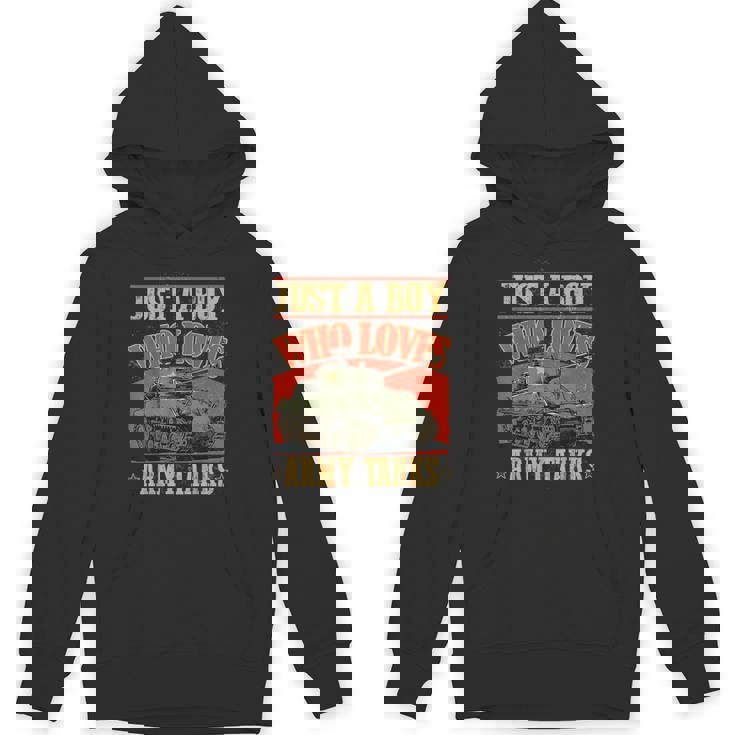 陸軍戦車が大好きな少年第二次世界大戦のシャーマン戦車 Hoodie