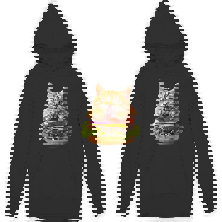 面白いファーストフードハンバーガー愛好家猫猫愛好家 Britishhorthair Burger Cat Food パーカー