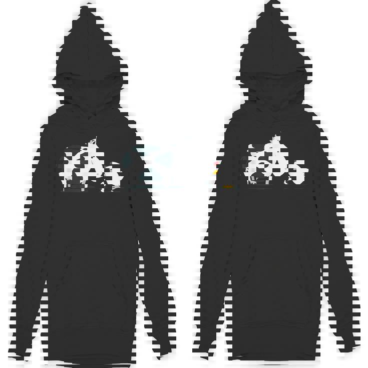 面白くてかわいい牛と鶏 牛柄 卵 漫画 パーカー