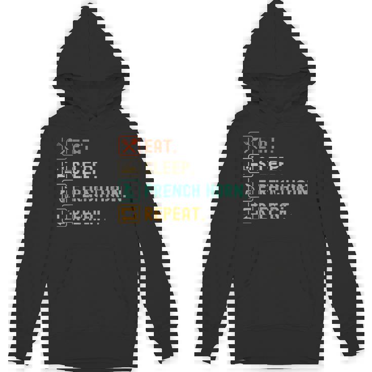 食べる、寝る、フレンチ ホルン リピート 面白いフレンチ ホルン愛好家 パーカー