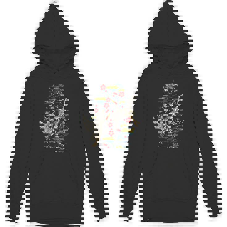 鶴&桜 ヴィンテージ日本刺繍 Hoodie