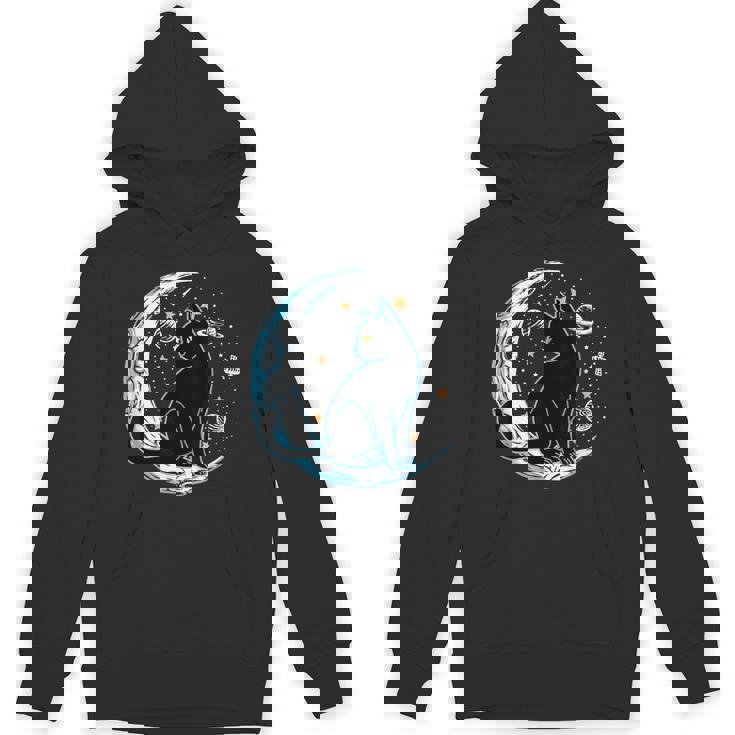 黒猫 三日月 セーラームーンフェイズ 占星術 ペット愛好家 パーカー