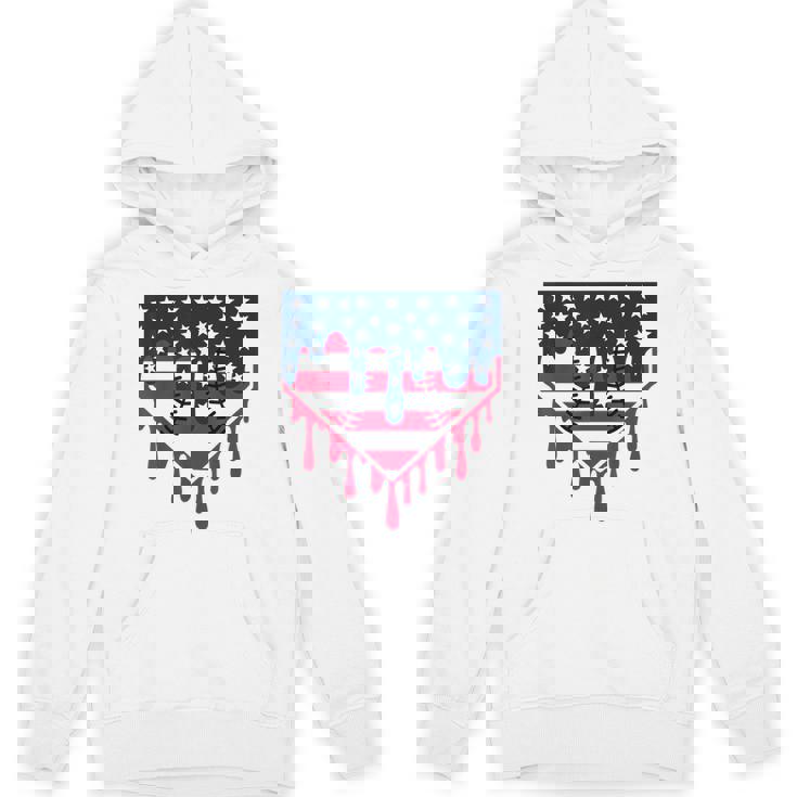 Baseball Drip Boy Ice Cream Patriotic American Flag 4Th July Hoodie