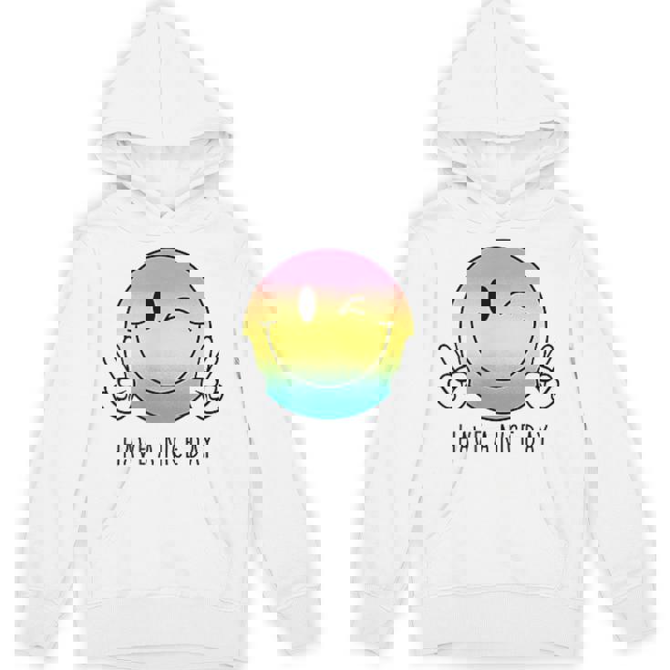 Have A Nice Day Winkingmile Face Peace Wink Happy Face パーカー