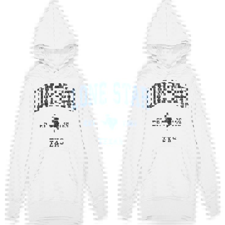 Lonetar Texas Tx ヴィンテージ アスレチック ネイビー スポーツデザイン パーカー