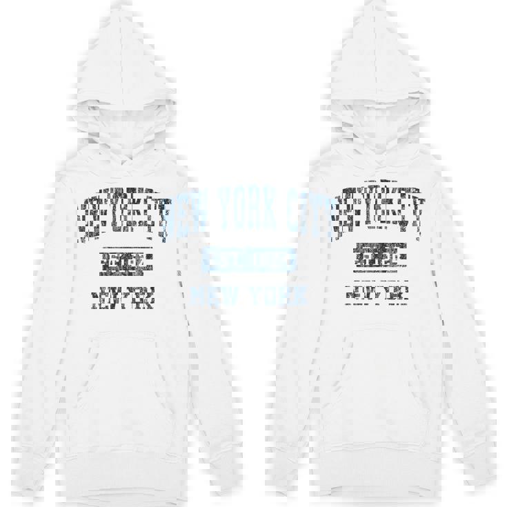 New York City New York Ny ビンテージスポーツデザイン ネイビープリント パーカー