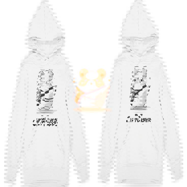 かわいいけど危険な面白いハムスター空手 パーカー