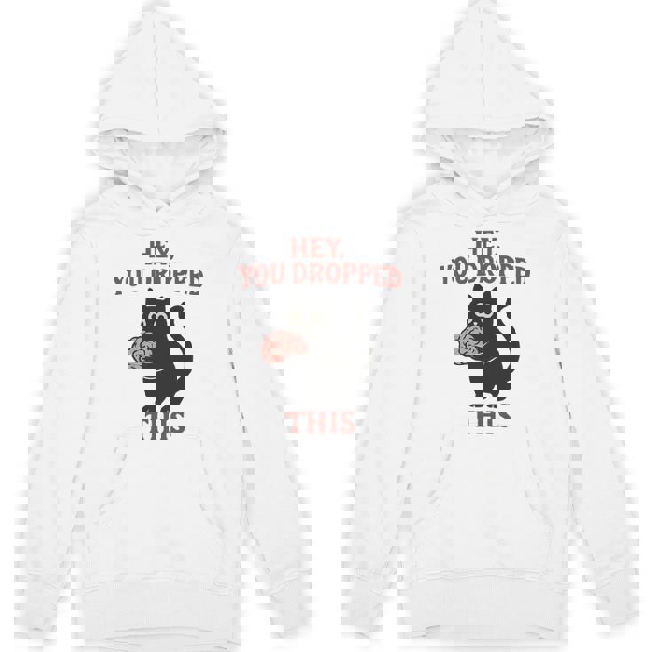 この脳みそのかわいい黒猫のミームを落とした 長袖tシャツ パーカー