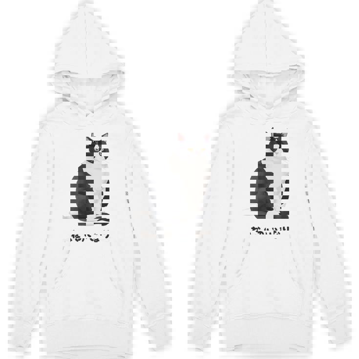 ねこのいいなり 猫 ネコ ぽっちゃり ハチワレ猫 黒白猫 白黒猫 イラスト 猫好き おしゃれ かわいい Hoodie