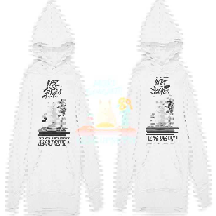 より多くのスパゲッティ、より少ないアップセッティ、イタリア料理 猫愛好家 パーカー