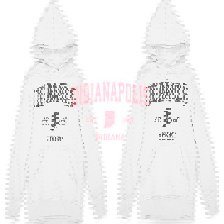 インディアナポリス インディアナ州 ヴィンテージ スポーツ デザイン レッド プリント パーカー