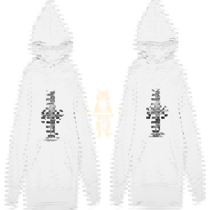 ウェイトリフティング 筋トレ バーベル やる気がないなら家に帰れ 赤毛 猫 ねこ パーカー