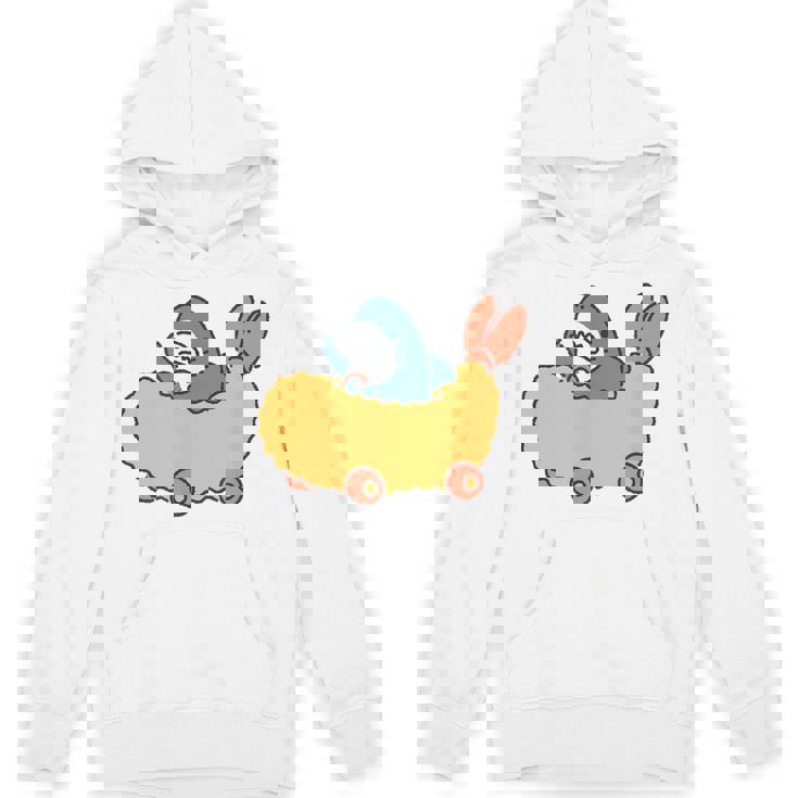 エビフライのくるまを運転するサメ パーカー