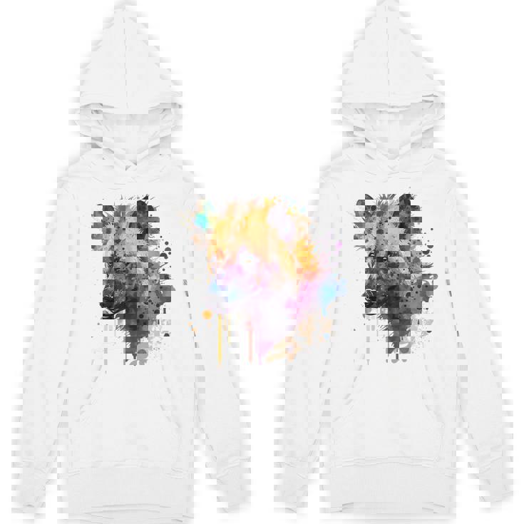 カラフルなハイエナプレデター 水彩画携帯電話ケース パーカー